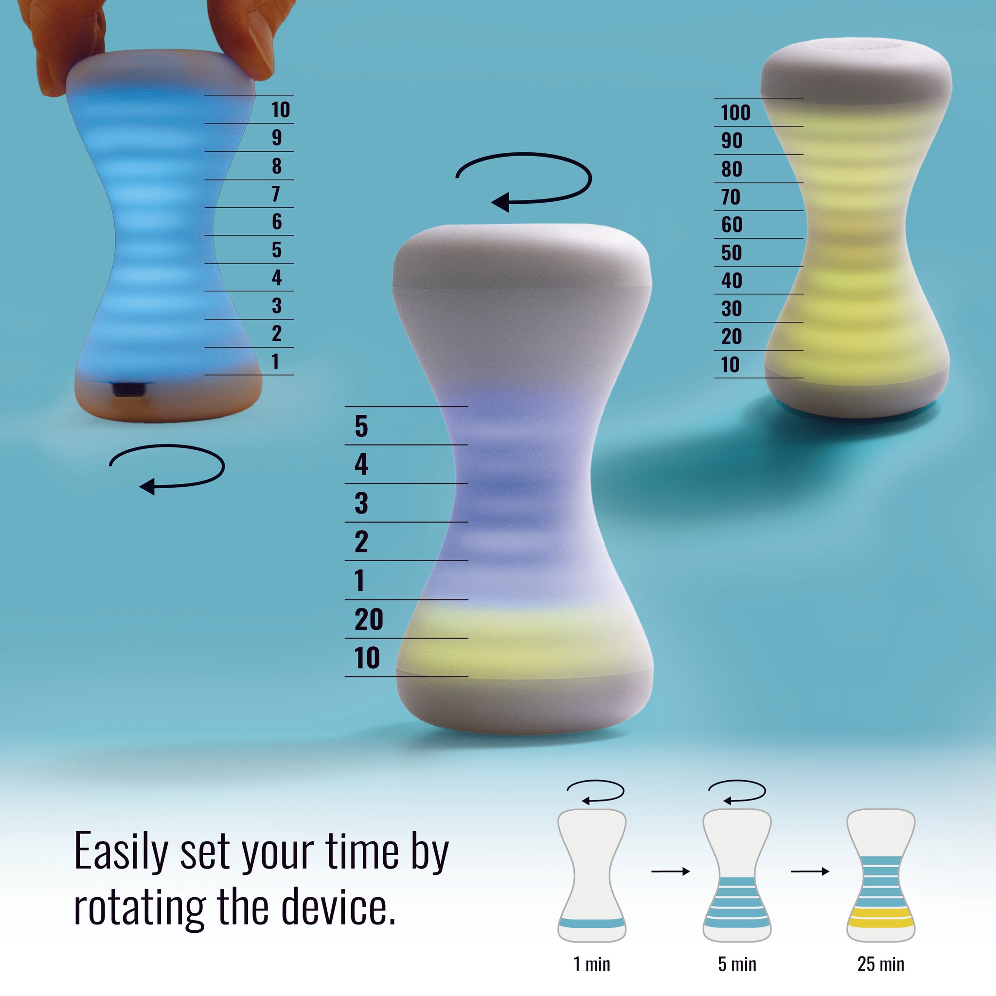Focus Timer | Focus Timer® Adjustable Hourglass | Minimalist Pomodoro Timer